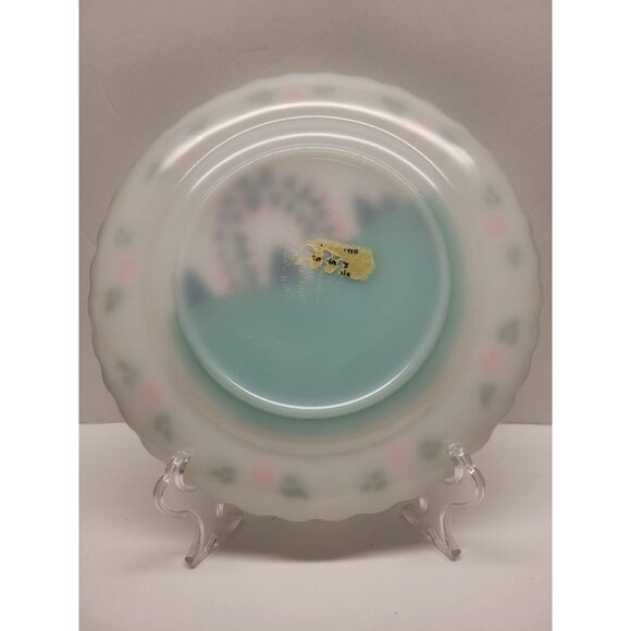Hand Painted Vintage Milk Glass Decorative Plate Anchor Hocking - Picture 7 of 10